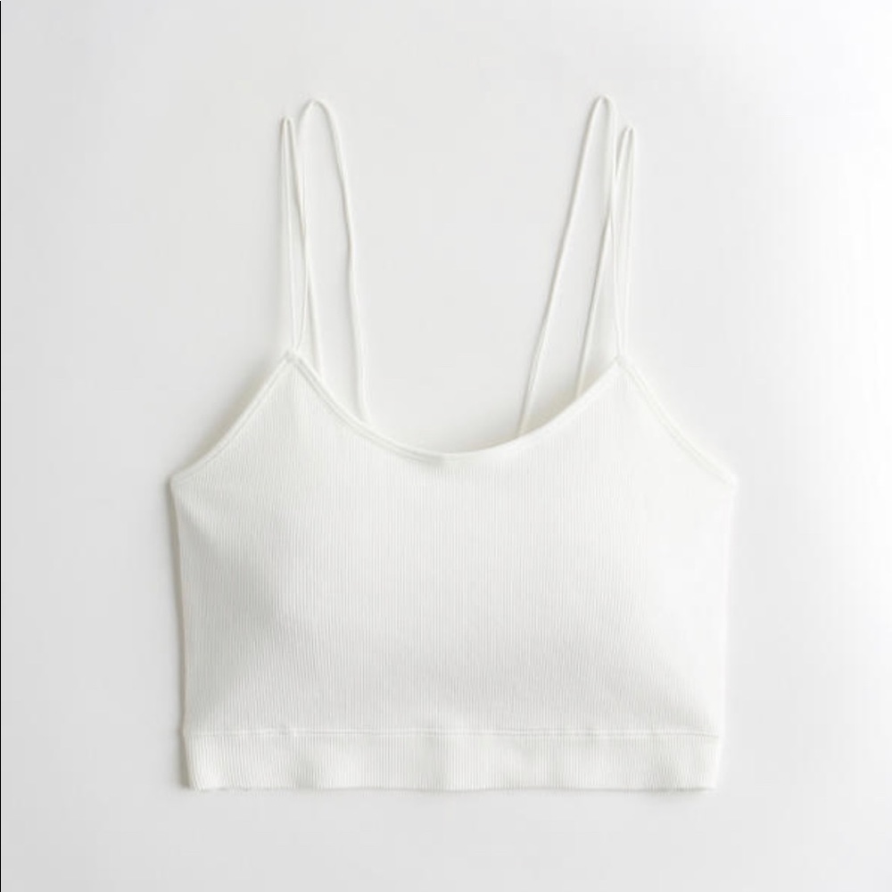 Hollister lace-back seamless crop cami